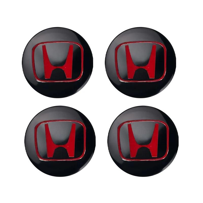 4Pcs 56mm Car Wheel Center Emblem Sticker Hub Cap Badge For Honda Mugen Power TypeR Jazz City Civic Accord FIT HRV XRV CRV GK5