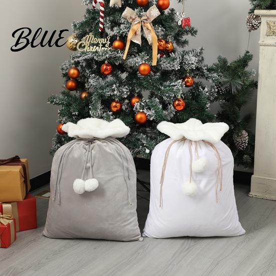 Customizable Holiday Party Favors Christmas Velvet Santa Gift Bag 19 x 26 Inch Large Drawstring Hand Painted Craft Supply Bags Claus Reusable