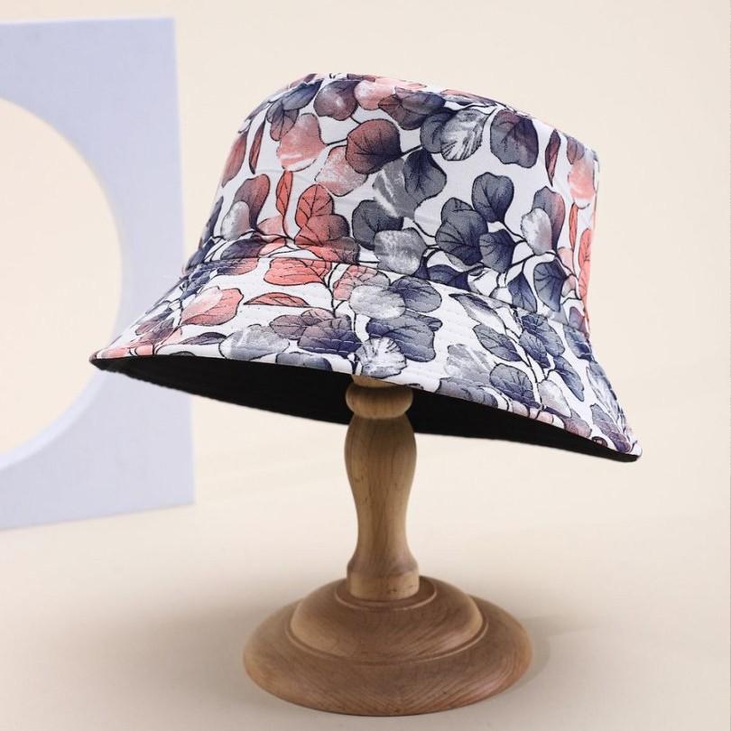 Spring And Summer Sun Hat Vacation Travel Double-Sided Sun Hat Face Small Print Leisure Bucket Hat