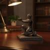 Decorative Resin Knight Pen Holder with Sword Shiny Finish for Study,