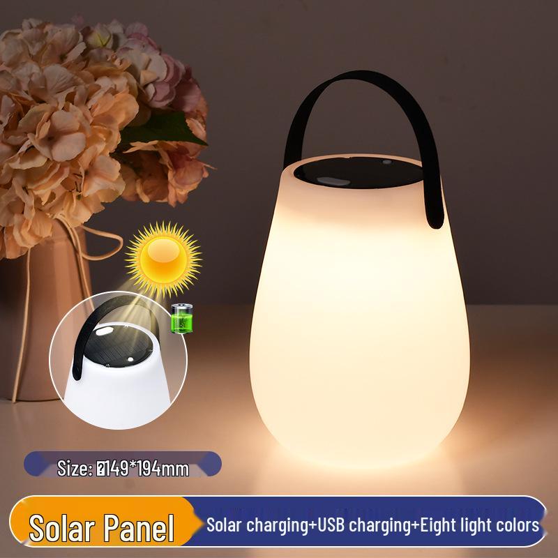 European-Style LED Table Lamp: Egg-Shaped Remote Control Bedside Night Light with USB Charging for Bedroom Ambiance