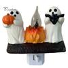 Steck-Nachtlicht Halloween Kürbis Geist mit Hexenhut, Harz Weiches Leuchten Geschenk für LED Schlafzimmerlicht, Gruselige Wandleuchte Party Heimbeleuchtung