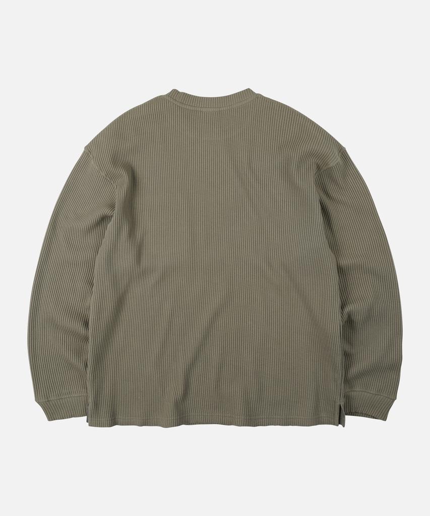 FRIZMWORKS Oversized Waffle Pocket Tee 002 _ Light Olive