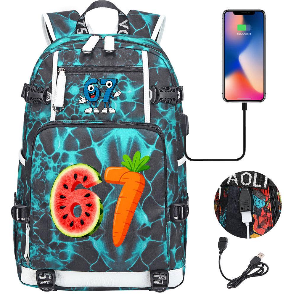 USB Charging Backpack for Teen Students Travel Laptop Daypack 67 Gourmet Style Lightweight Water-Resistant Large Capacity