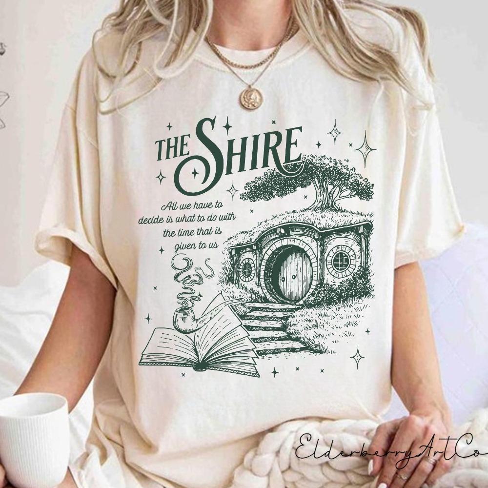 The Shire LOTR Comfort Colors Shirt Fantasy Book Lover Tee Funny Second Breakfast TShirt Hobbit Fan Gift S