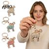 Bag Decoration Keychain Golden Plated Rhinestone Goat Keychain, Animal Shaped Keyring Metal Pendant, Handbags Backpack Decorative Accessories Pendant