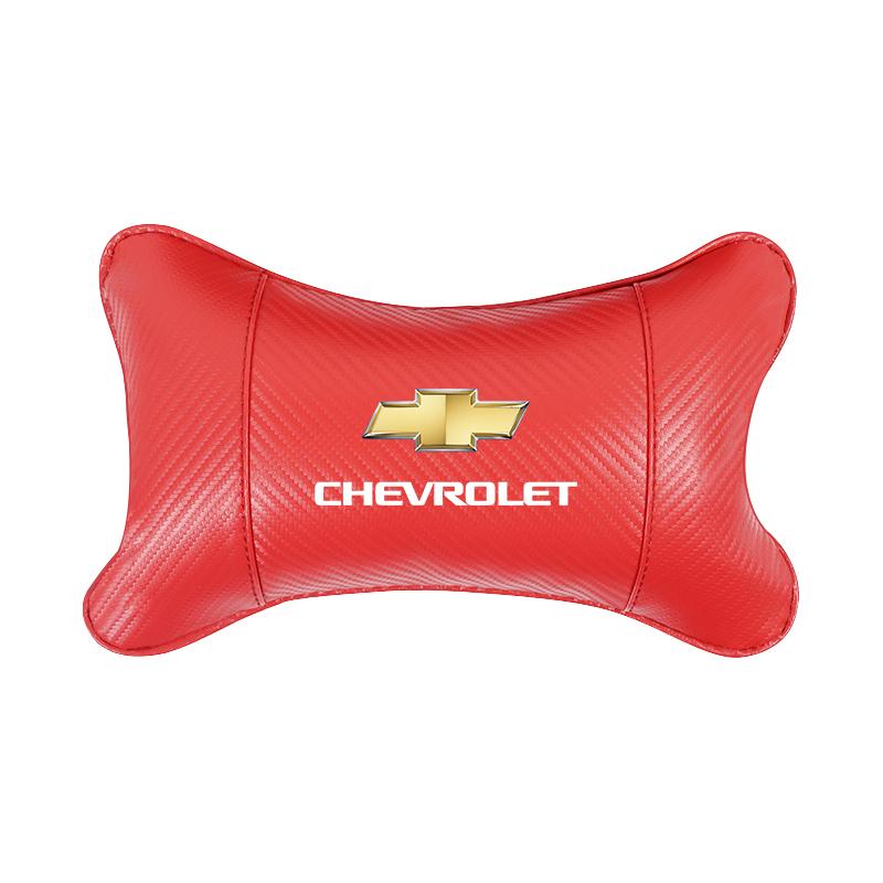 Car Seat Neck Headrest Cushioning Carbon Leather Soft Pillow For Chevrolet Corvette Montana TrailBlazer Silverado Traverse Cruze