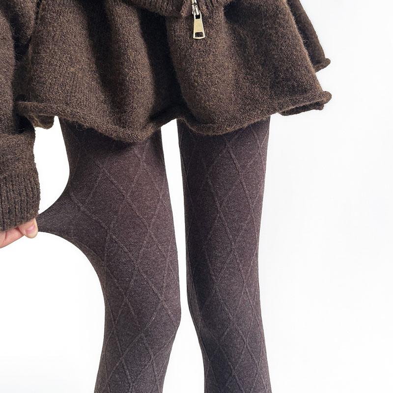 Winter Vintage Grid Tights Women High Waist Elastic Slim Warm Pantyhose 2026 Spring Streetwear Y2k Tights Stocking Leggings