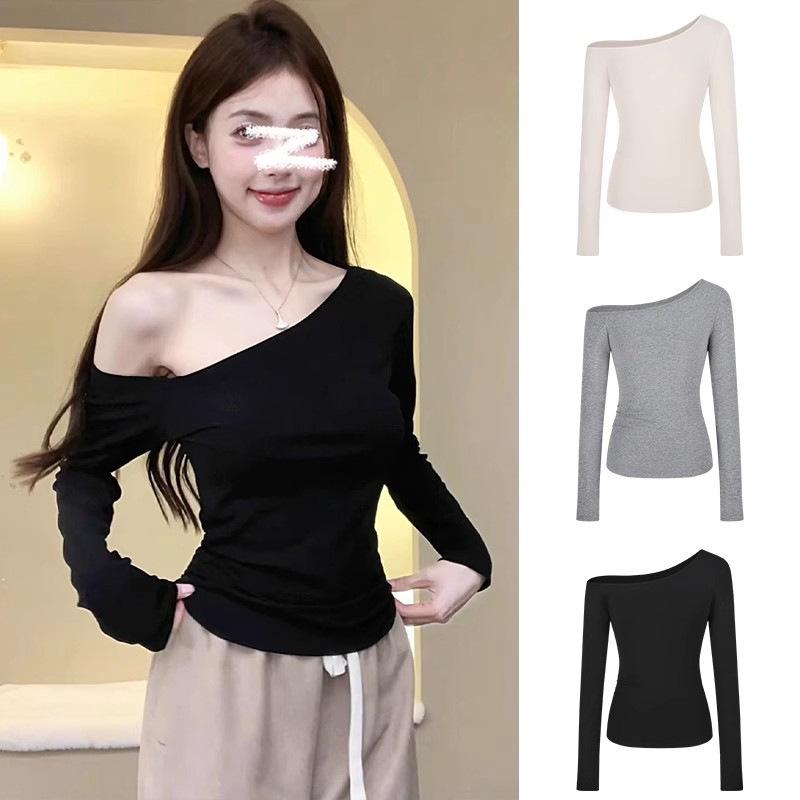 

Black Off-Shoulder Slim-Fit Long Sleeve Women s Top XL