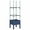 VidaXL Planter with Trellis, Flower Pot, Planter, Flower Box for Garden, Patio, Outdoor, Blue Grey 367946