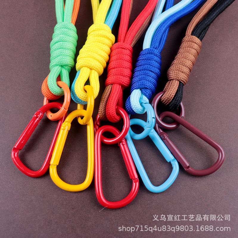Dual-Color Outdoor Woven Keychain Lanyard and Phone Charm Wrist Strap