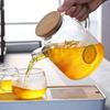 Transparente Borosilikatglas-Teekanne Hitzebeständig Groß Klar Teekanne Blütentee-Set Puer Kessel Tasse Büro Zuhause Werkzeug