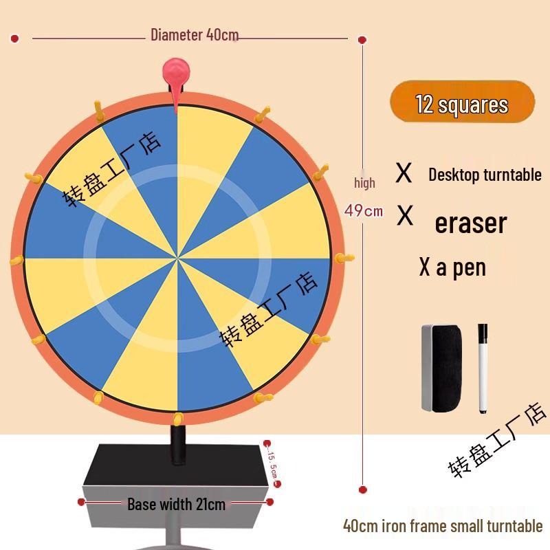 Entertainment Game Turntable: Wipeable Iron Lucky Lottery Spinner