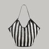 Unique Design Large-capacity Black and White Striped Handbag, Single-shoulder Underarm Bag, High-end Mother-daughter Tote Bag for Women