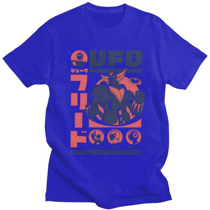 Custom UFO Robot Goldorak Grendizer T Shirt for Men Pure Cotton Tshirt Leisure Tee Short Sleeve Tshirt Slim Fit Clothing Gift