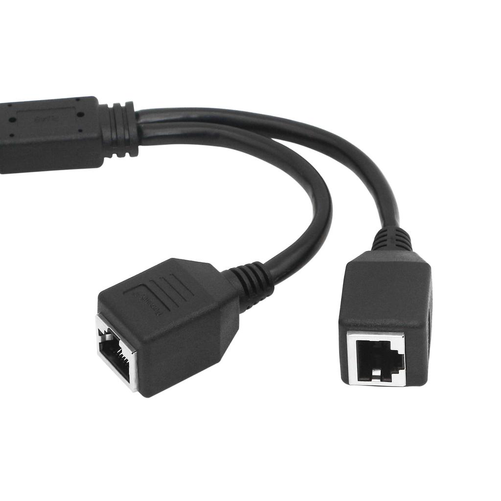 RJ45 Network Splitter Adapter CERRXIAN 1 RJ45 Female 2 RJ45 Female Network Y Splitter LAN Suitable for Super Category 5 Category 6 Ethernet Cable,