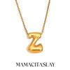 MamacitaSlay Creative 18K Gold Plated Stainless Steel Letter Pendant Necklace Party Waterproof jewelry Unisex Minimalist Gift