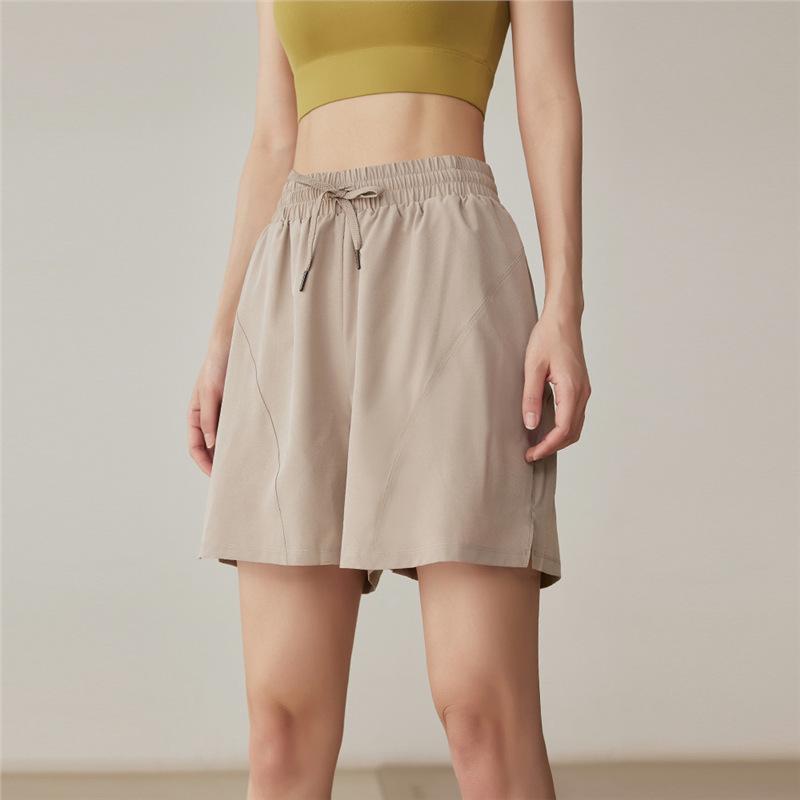 

Женские быстросохнущие спортивные шорты с высокой посадкой 2025 - Летний свободный крой, средней длины для бадминтона и йоги Medium