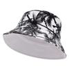Black White Coconut Tree Printed Hat UV Protection Panama Sun Hat  Summer Outdoor Travel