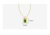 DIY Oval Zirconia Quadrilateral Pendant Necklace with Round Bead Chain In Gold-Plated Titanium Steel