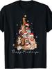Cute Christmas, Dog Lover T-Shirt, Happy Pawlidays Puppy Tree Design, Holiday Party Gift