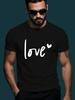 Love Heart Trendy Streetwear Summer Casual Round Neck Sho...
