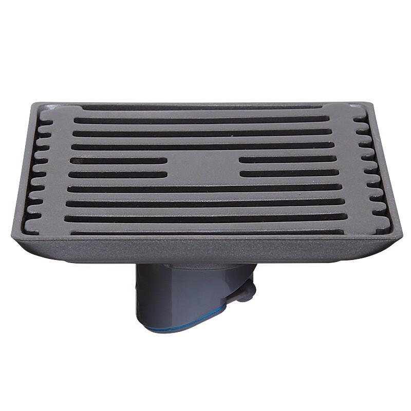 LANGZHIWEN Gunmetal Gray Stainless Steel Square Odor-Proof Floor Drain