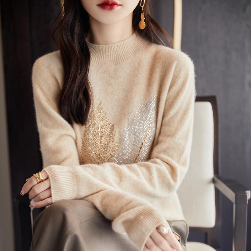 Women Sweater 100% Wool MODERN NEW SAGA Knit Pullover O-neck Thick Winter Jumpers Female Knit Tops