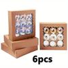6pcs Treat Boxes with Window Paper Gift Box Treat Boxes Square Gift Packing Box for Gift Giving Party Wedding Anniversary Multipurpose Flip Top
