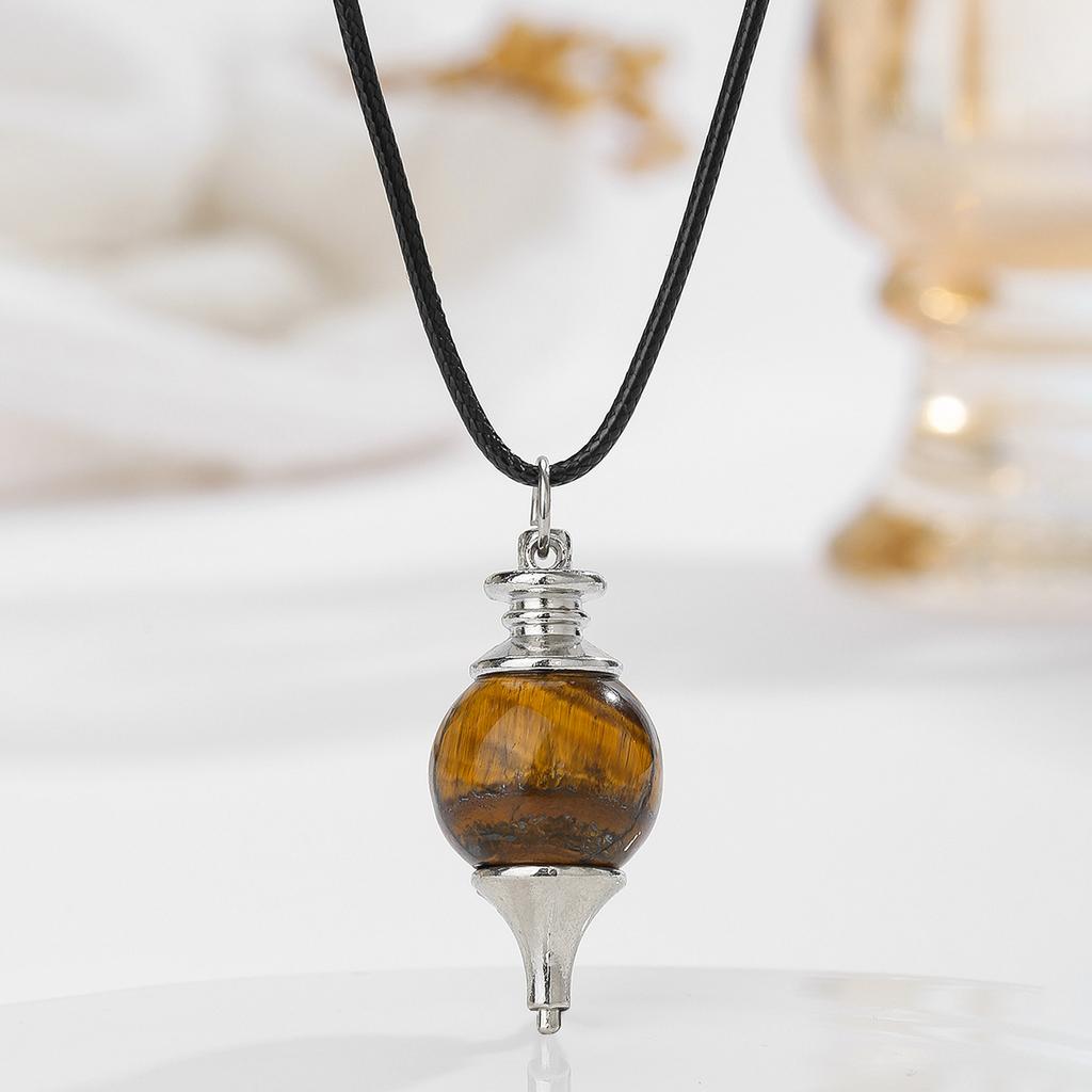 Natural crystal pendant, amethyst, spherical spirit pendant, Bohemian necklace, jewelry