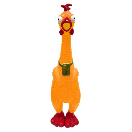 Squeeze Me Giant Rubber Chicken Toy 27-Inch Glow In The Dark Stress Relief Chicken Toy Tie-Dyed Squeaky Prank Gag Gift for Parties