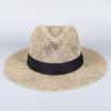 100% Erbe Naturali Cappello da Sole Panama Beach Donna Cappello di Paglia Estivo Viaggio Ampia Visiera Protezione Raggi UV Elegante Cappellino da Sole da Donna