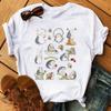 Women's Short-sleeved Hedgehog Print Fashion Round Neck T-shirt Oversized T-shirt Aesthetic Clothes Top