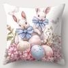 Short Plush Material Pillowcasehappy Easter Decoration Pillowcase Home Room Decoration Bowknot Rabbit Truck Egg Print Living Roo