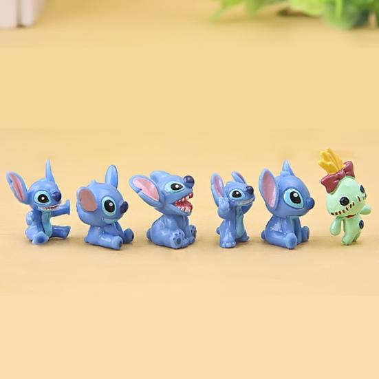 12Pcs Anime Cartoon Figure Cute Stitch Model Toys Car Ornaments Home Decoration