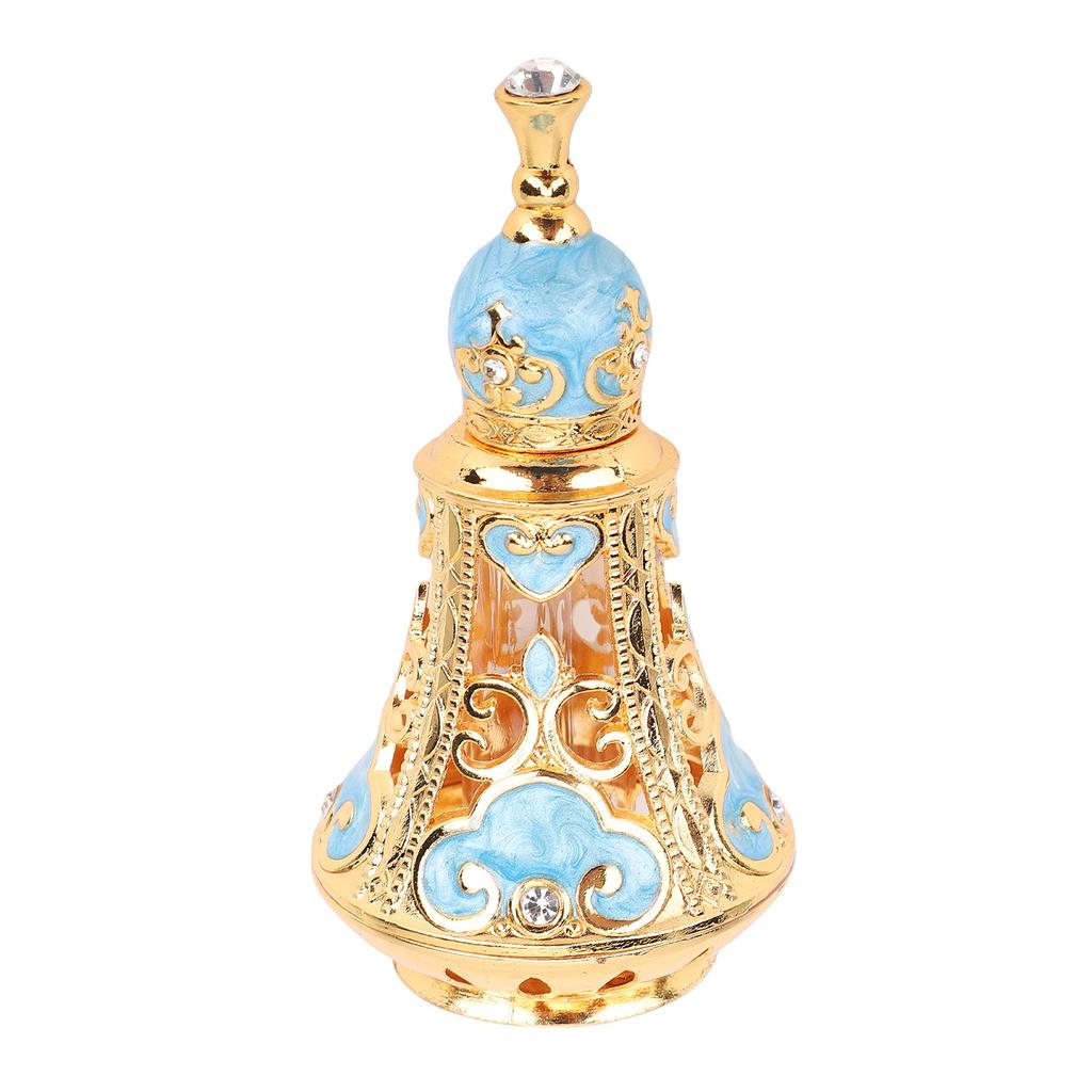 Vintage Enamel Perfume Bottle Middle Eastern Exquisite Elegant Metal Refillable Perfume Bottle