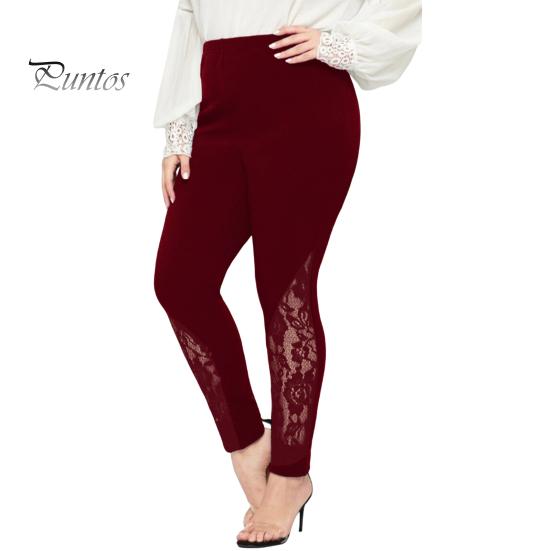 

Женские леггинсы с высокой талией, однотонные, облегающие, с открытой вышивкой, кружевные, эластичные, с цветочным принтом, облегающие брюки-карандаш 3XL вино красного