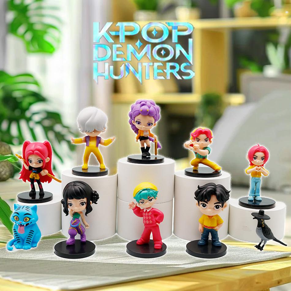 10 Unids/set Kpop Demon Hunters Figura De Juguete De Dibujos Animados Rumi/Mira/Zoey Figura De Acción PVC Decoración
