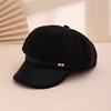 The Korean Version of the Fashion Trend Maillard Autumn and Winter Edition Suede Velvet Heart-shaped Newsboy Cap