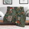 Forest Animals Throw Blanket Shaggy Furry Soft Blanket for Bedroom Living Room