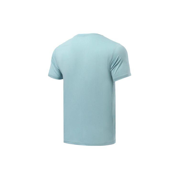 Li Ning Fitness Series Logo Print Quick-Dry Breathable Short Sleeve T-Shirt Men Tops Blue ATSR295-3