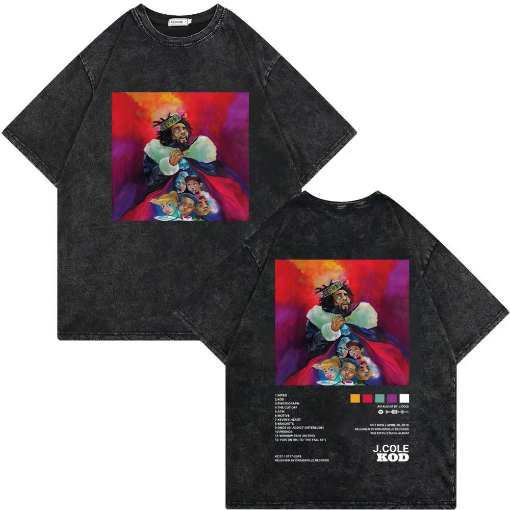 Vintage Washed J Cole Born Sinner Album Merch Tshirt High Quality Fashion Oversized T Shirts Men Women Casual Cotton Tshirts