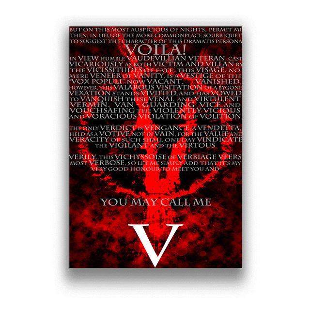 Klassieke Hackers Movie V voor Vendetta Posters en Prints Canvas Schilderij Abstract Decoratief Home Decor