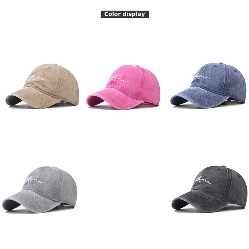 Spring Summer MAMA Embroidery Washed Cotton Baseball Caps Fashion Women Men Sport Visors Snapback Cap Breathable Outdoor Sun Hat