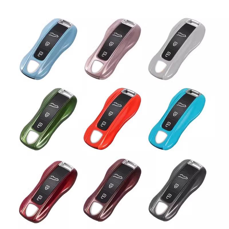 Remote Smart Car Solid Color Abs Key Cover For Porsche Panamera Macan 718 Taycan 911 Cayman Boxster 9ya 971 Car Accessories