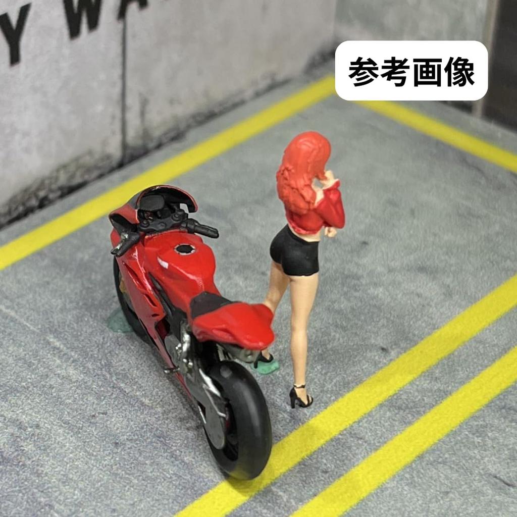 Moreart 164 Miniature Figure & Motorcycle Set MO642051 (Model Girl, Model Diorama, Miniature Car) [Used]