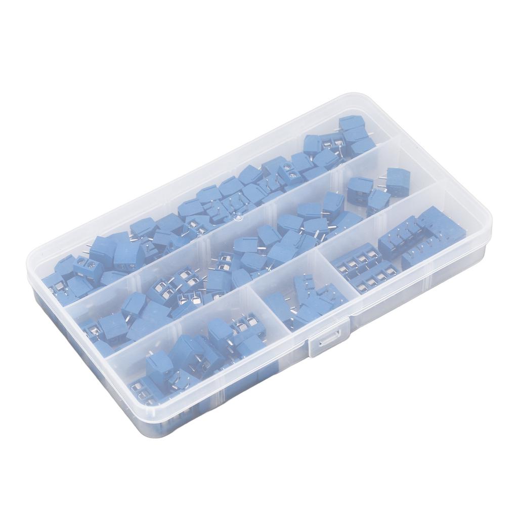 100 Stück Leiterplattenmontage Schraubklemmenblockverbinder 2-polig 3-polig 4-polig 10A 300V 5mm Raster für