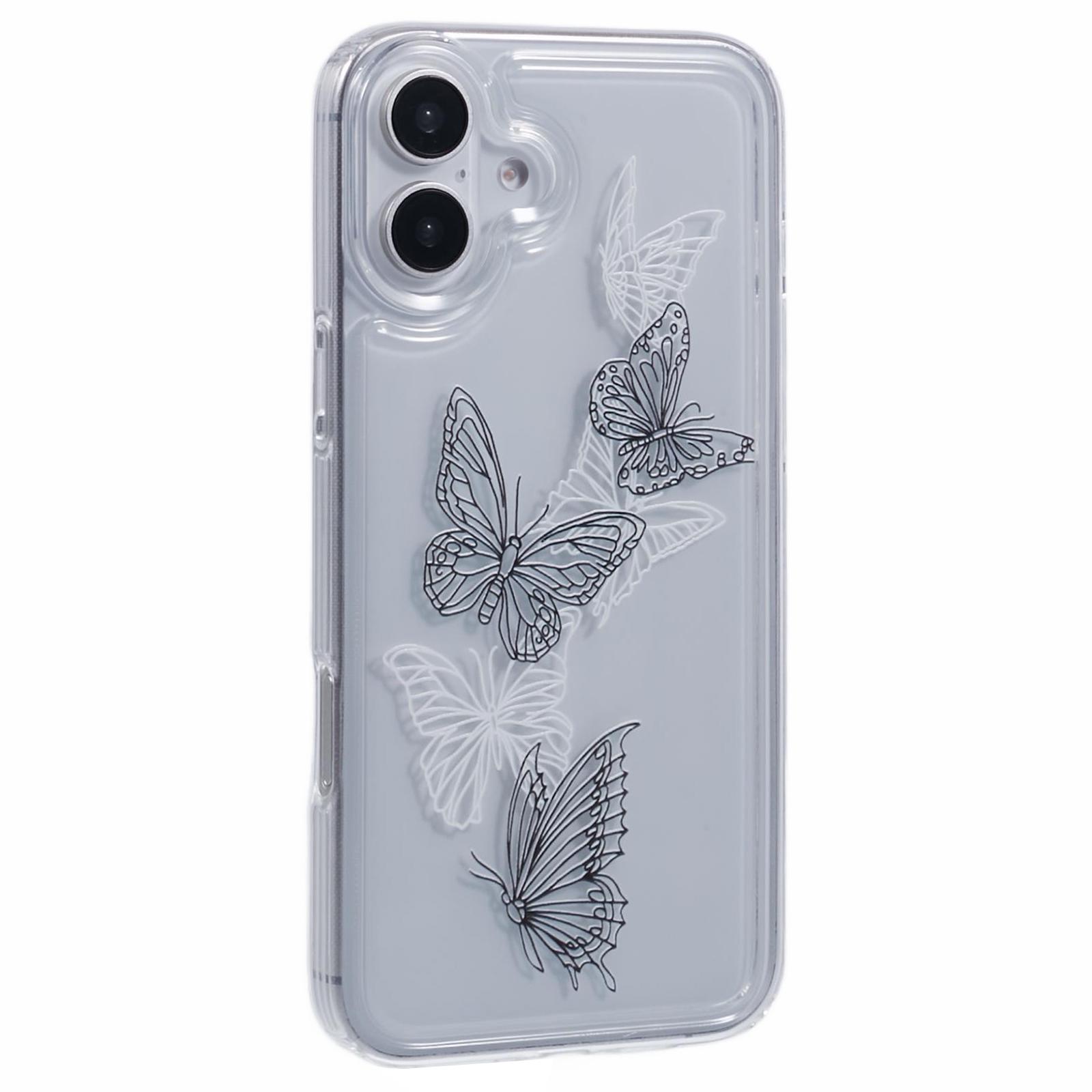 

For iPhone 16 TPU Case Pattern Printing Shockproof Airbag Phone Cover B