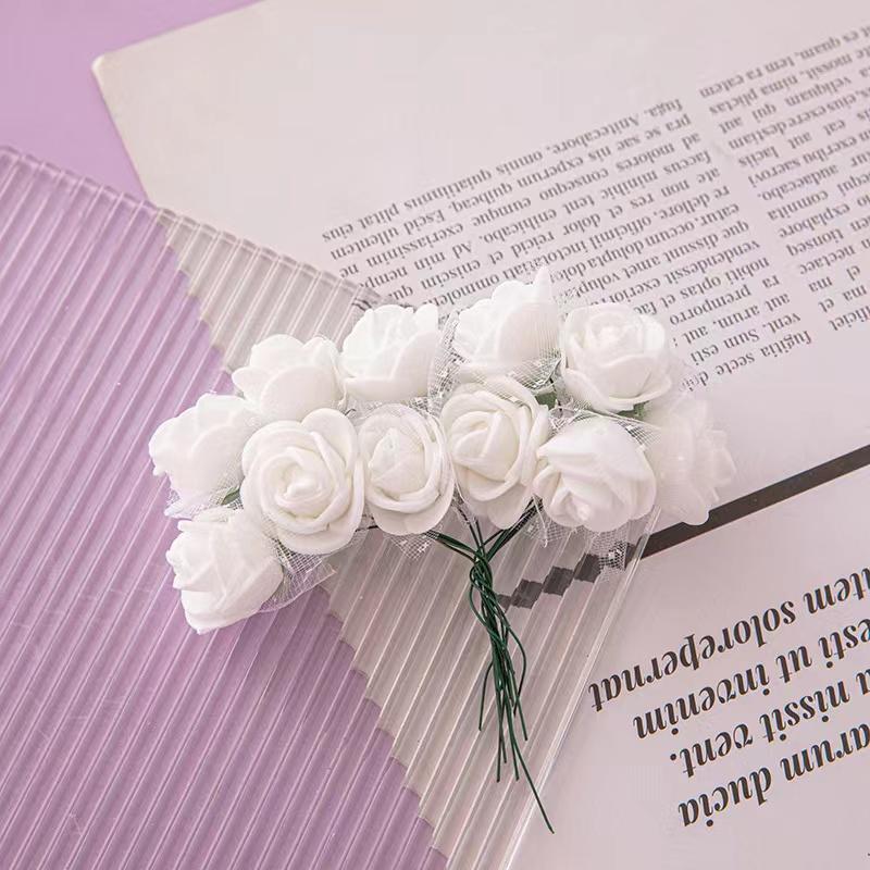 12 STK/Parti Kunstig Blomst Små Bær Pollenbærer Stilk av Ståltråd/Bryllupsblader DIY Krans Roser Kunstig Blomst