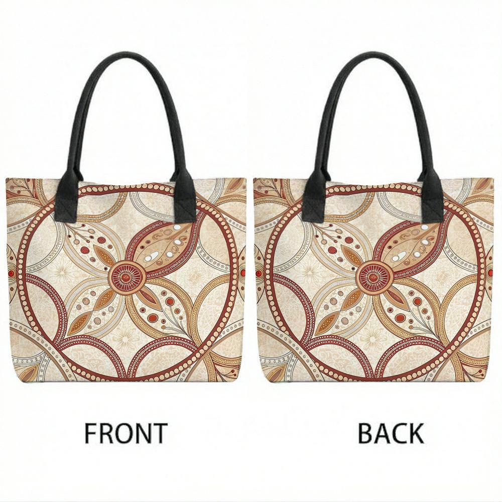 Bohemian Pattern Tote Bag Large Capacity Casual Shoulder Bag for Daily Use